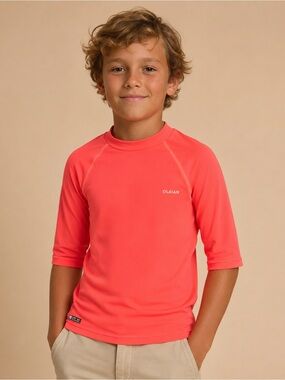 Olian Kids Coral Rashguard Swim Top — UPF Protection